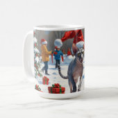 Sphynx Cat Running in Snow met kerst Pet Koffiemok (Voorkant links)
