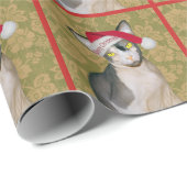 Sphynx Cat Santa Floral Kerstmis Cadeaupapier (Rol Hoek)