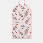 Sphynx Cat Santa Hat Roze Kerstcadeau Label Cadeaulabel (Achterkant)