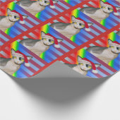Sphynx Cat Santa Rainbow Stripe Kerstmis Cadeaupapier (Hoek)