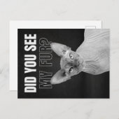 Sphynx Cat Sarcastic Fur Humor Illustration Feestdagenkaart (Voorkant / Achterkant)