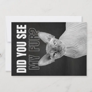 Sphynx Cat Sarcastic Fur Humor Illustration Feestdagenkaart