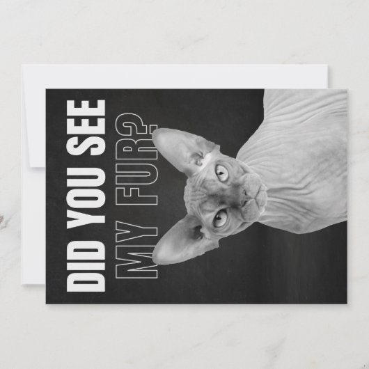 Sphynx Cat Sarcastic Fur Humor Illustration Feestdagenkaart (Voorkant)