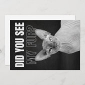 Sphynx Cat Sarcastic Fur Humor Illustration Feestdagenkaart (Voorkant / Achterkant)