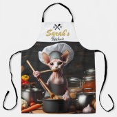 Sphynx Cat Schort Chef Cook's aangepaste naam Funn (Voorkant)