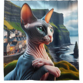 Sphynx Cat Shower Gordijn Cliffs of Mother Ireland (Voorkant)