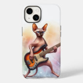 Sphynx Cat speelt basgitaar muzikant telefoonhoesj Case-Mate iPhone Case (Achterkant)
