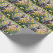 Sphynx Cat Spring Bloemen Schilderen Cadeaupapier (Hoek)