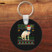 Sphynx Cat Ugly Christmas Sweaters Holiday Santa C Sleutelhanger (Voorkant)