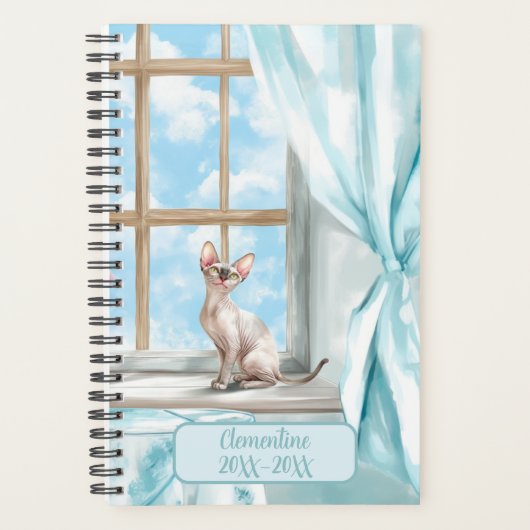 Sphynx Cat Undated Appointment Book Diary Planner (Voorkant)