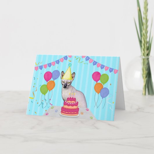Sphynx Cat Verjaardagsvakantie Kaart (Voorkant)