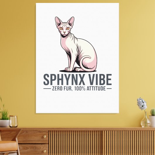 Sphynx Cat Vibe Under Sunlight Art Canvas Afdruk (Insitu (Woonkamer))