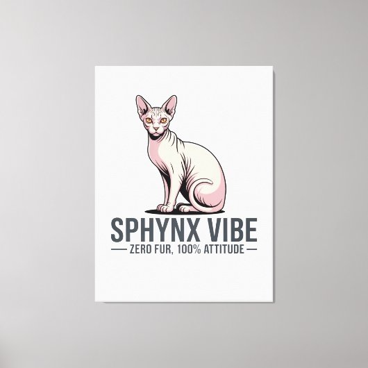 Sphynx Cat Vibe Under Sunlight Art Canvas Afdruk (Voorkant)