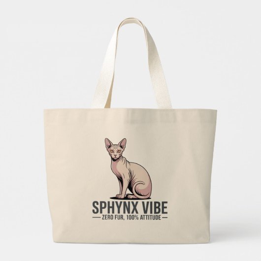 Sphynx Cat Vibe Under Sunlight Art Grote Tote Bag (Achterkant)