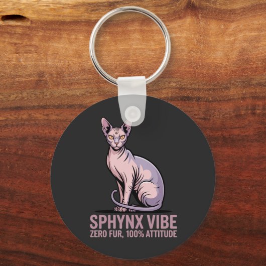 Sphynx Cat Vibe Under Sunlight Art Sleutelhanger (Voorkant)