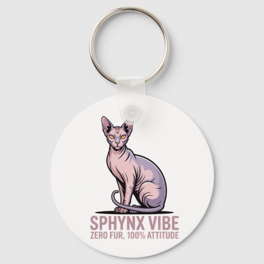 Sphynx Cat Vibe Under Sunlight Art Sleutelhanger (Achterkant)
