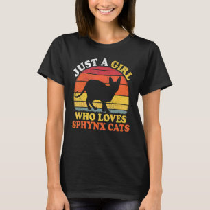Sphynx Cat Vintage gewoon een meisje dat van Sphyn T-shirt