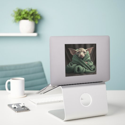 SPHYNX CAT VINYL GROTE DECAL 6X6 STICKER (Laptop op bureau)