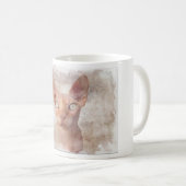 Sphynx Cat Waterverf. Koffiemok (Voorkant rechts)