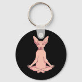 Sphynx Cat Yoga Meditation Breeder Ziekenloze Pet Sleutelhanger (Voorkant)