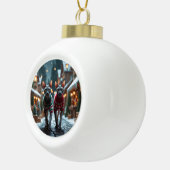 Sphynx Cats Christmas Snow Holiday Keramische Bal Ornament (Rechts)