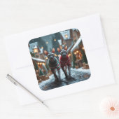Sphynx Cats Christmas Snow Holiday Vierkante Sticker (Envelop)