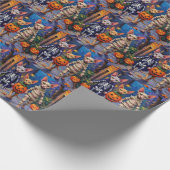 Sphynx Cats Trick-or-Treating in Halloween Costume Cadeaupapier (Hoek)