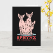 Sphynx de koelste kat | Sphynx-katten Kaart (Gele Bloem)