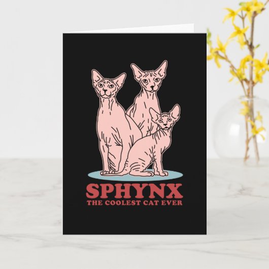 Sphynx de koelste kat | Sphynx-katten Kaart (Gele Bloem)