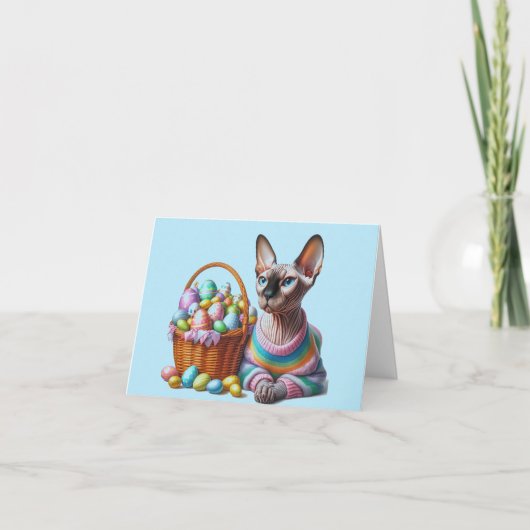Sphynx Easter Downloadable-Wenskaart Kaart (Voorkant)