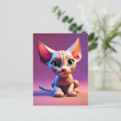 SPHYNX haarloos kattenkitten briefkaart (Staand voorkant)