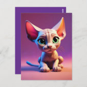 SPHYNX haarloos kattenkitten briefkaart (Voorkant / Achterkant)