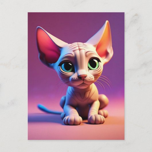 SPHYNX haarloos kattenkitten briefkaart (Voorkant)