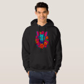 Sphynx Haarloze Kat Bloemen Hoodie (Voorkant volledig)