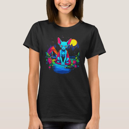 Sphynx Haarloze Kat Camping T-shirt (Voorkant)