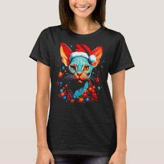 Sphynx Haarloze Kat Kerstmis T-shirt