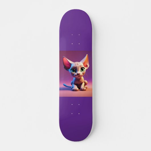 Sphynx haarloze kat kitten Skateboard Deck (Voorkant)