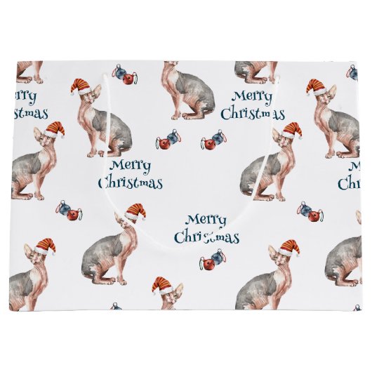 Sphynx Haarloze Kat Sinterklaas Pet Kerst Groot Cadeauzakje (Voorkant)