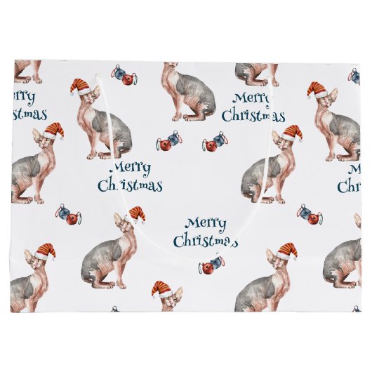 Sphynx Haarloze Kat Sinterklaas Pet Kerst Groot Cadeauzakje (Achterkant)