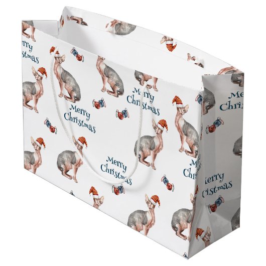 Sphynx Haarloze Kat Sinterklaas Pet Kerst Groot Cadeauzakje (Achterkant Gekanteld)