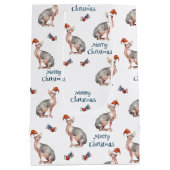 Sphynx Haarloze Kat Sinterklaas Pet Kerst Medium Cadeauzakje (Achterkant)