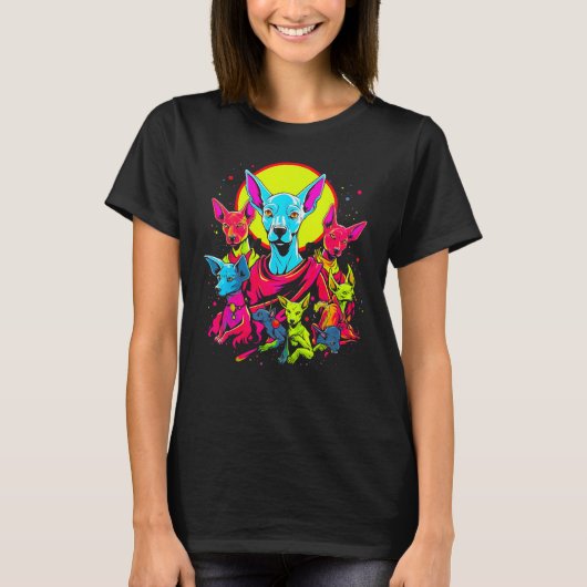 Sphynx Hairless Cat Abstract Art T-shirt (Voorkant)