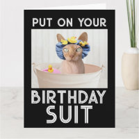 SPHYNX HAIRLESS CAT BIRTHDAY-WENSKAARTEN