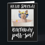 SPHYNX HAIRLESS CAT BIRTHDAY-WENSKAARTEN KAART<br><div class="desc">HAIRLESS CAT BATHY BIRTHDAY KAART</div>