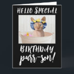 SPHYNX HAIRLESS CAT BIRTHDAY-WENSKAARTEN KAART<br><div class="desc">HAIRLESS CAT BATHY BIRTHDAY KAART</div>