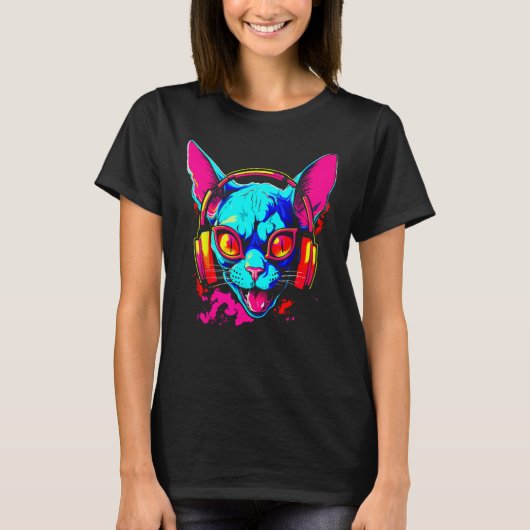 Sphynx Hairless Cat DJ T-shirt (Voorkant)