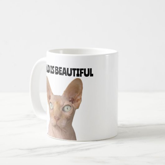 SPHYNX HAIRLESS CATS, mokken, Bald is mooie Koff Koffiemok (Voorkant links)