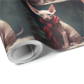 Sphynx Hond in Sneeuw Kerstmis Cadeaupapier (Rol Hoek)
