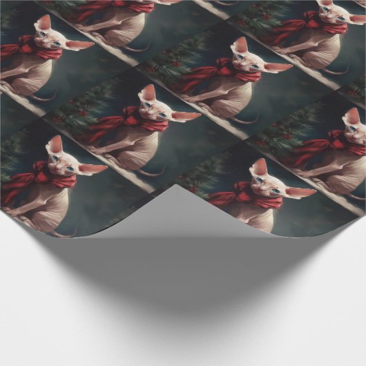 Sphynx Hond in Sneeuw Kerstmis Cadeaupapier (Hoek)