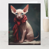 Sphynx Hond in Sneeuw Kerstmis Kaart (Voorkant)